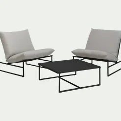 Table basse de jardin carrée en aluminium - noir