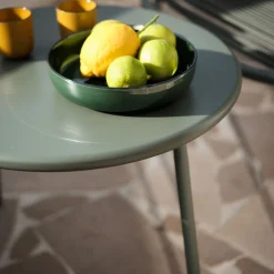 Table basse de jardin ronde en acier - vert