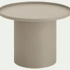 Table basse de jardin ronde en aluminium - beige