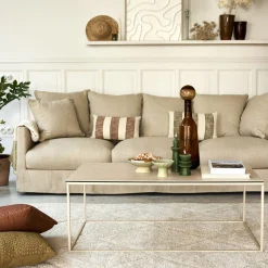 Table basse en travertin L110cm - beige