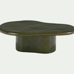 Table basse organique en béton L115cm - vert cèdre
