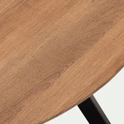 Table basse ronde en bois - bois foncé