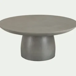 Table basse ronde en polystone D100cm - gris