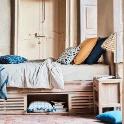 Table de chevet en acacia 1 tiroir L42xl35xH56cm - bois clair