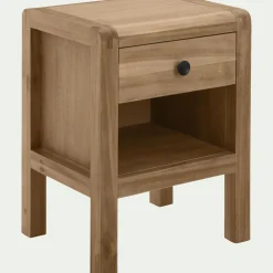 Table de chevet en acacia 1 tiroir L42xl35xH56cm - bois clair