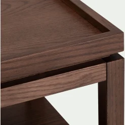 Table de chevet en chêne L45xl35xH45cm - bois foncé