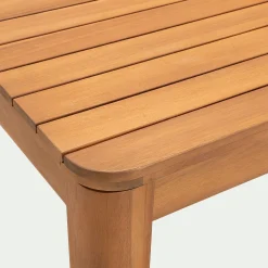 Table de jardin carrée en acacia - bois clair (4 places)