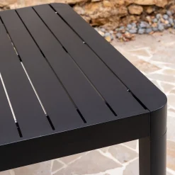 Table de jardin extensible en aluminium - noir (8 à 10 places)