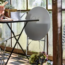 Table de jardin pliante en acier - vert olivier (2 places)