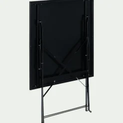 Table de jardin pliante en acier - noir (2 places)