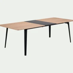 Table de repas extensible plaquée chêne - bois clair (8 à 12 places)