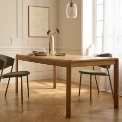 Table de repas extensible en chêne - bois clair (10 à 12 places)
