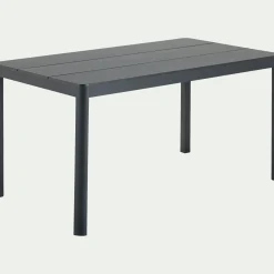 Table de repas jardin en aluminium et duraboard - noir (6 places)