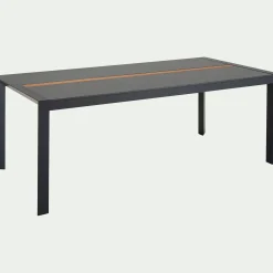 Table de repas jardin en duraboard et aluminium - noir (8 places)