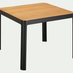 Table de repas jardin en aluminium et teck - bois clair (4 places )
