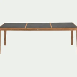 Table de repas jardin en teck massif - noir (8 places)