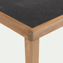 Table de repas jardin en teck massif - noir (8 places)