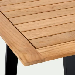 Table de repas jardin en teck et aluminium - bois clair (10 places)