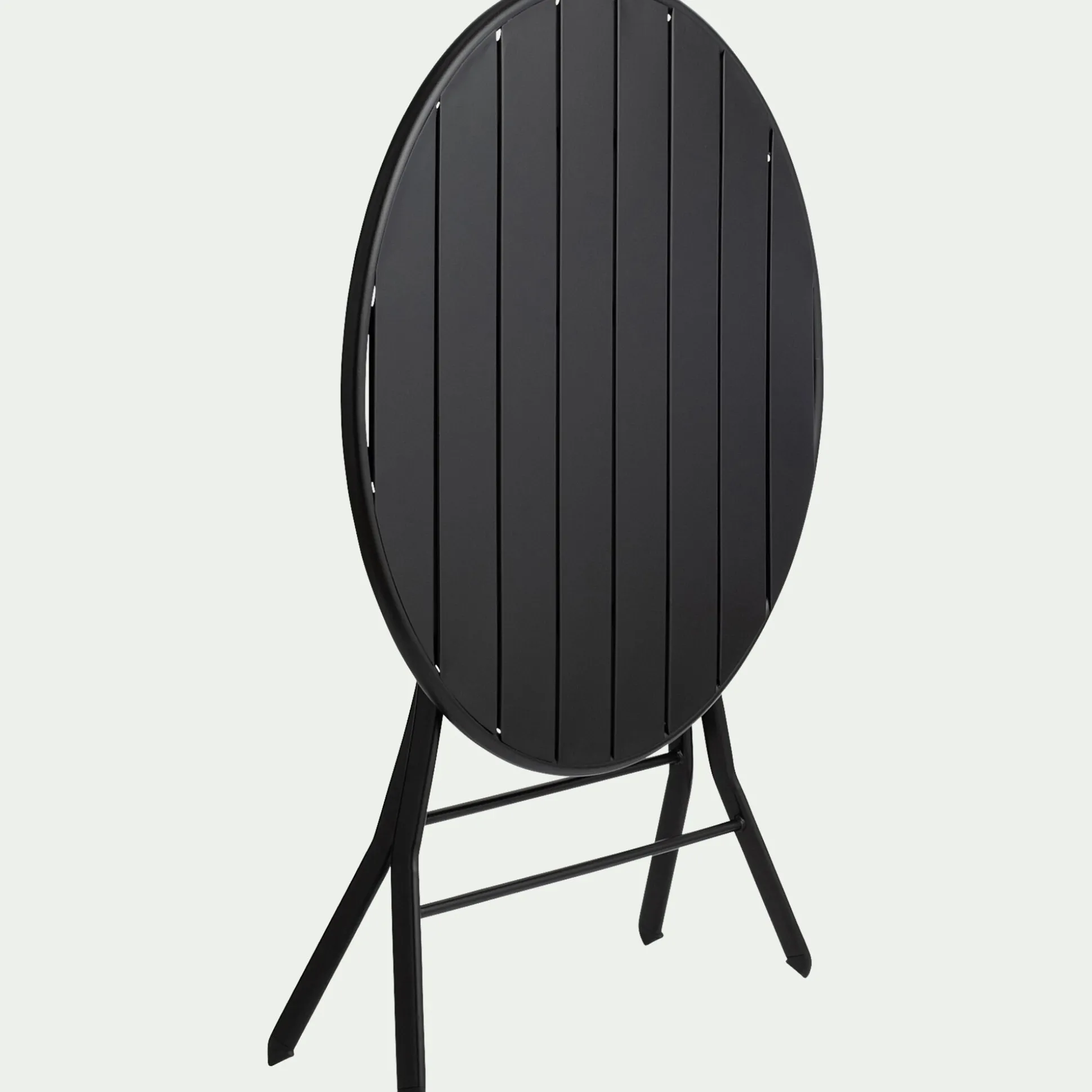 Table de repas jardin ronde en acier - noir (2 places)