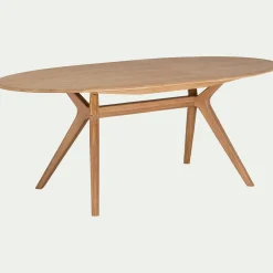 Table de repas ovale extensible bois massif - bois clair (6 à 8 places)