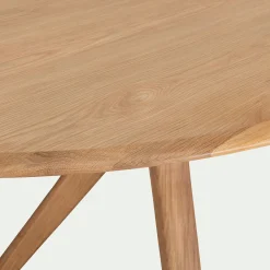 Table de repas ovale extensible bois massif - bois clair (6 à 8 places)