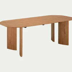 Table de repas ovale fixe en chêne massif - bois clair (8 places)
