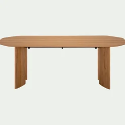 Table de repas ovale fixe en chêne massif - bois clair (8 places)