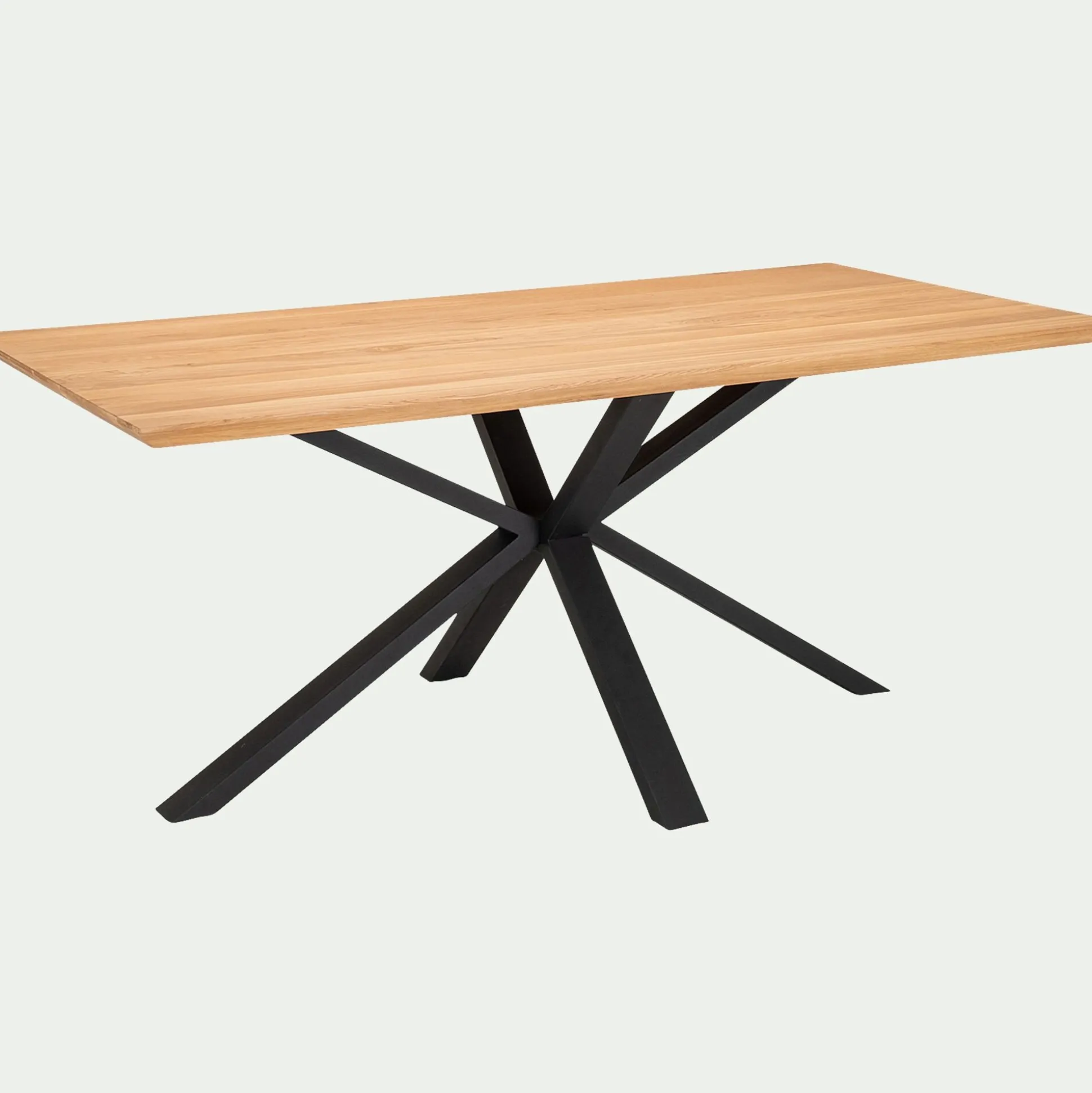 Table de repas piètement graphique en chêne - bois clair (8 places)