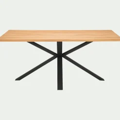 Table de repas piètement graphique en chêne - bois clair (8 places)