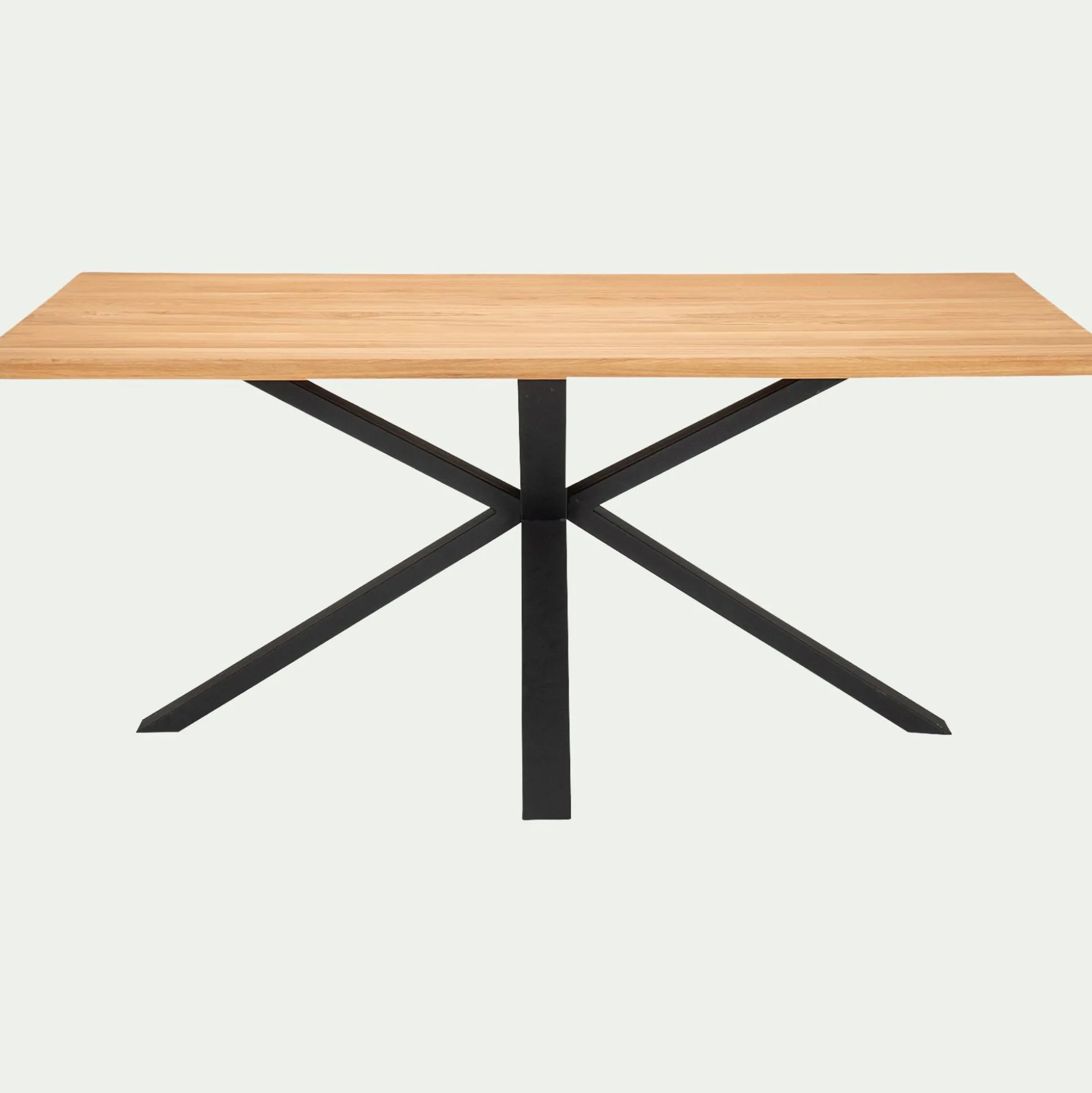 Table de repas piètement graphique en chêne - bois clair (8 places)