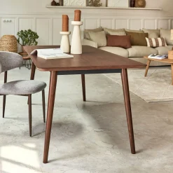 Table de repas rectangulaire extensible en bois - bois foncé (8 à 10 places)