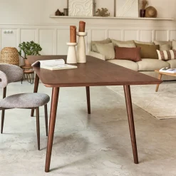 Table de repas rectangulaire extensible en bois - bois foncé (8 à 10 places)