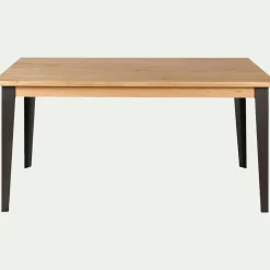 Table de repas rectangulaire en chêne et acier - bois clair (10 places)