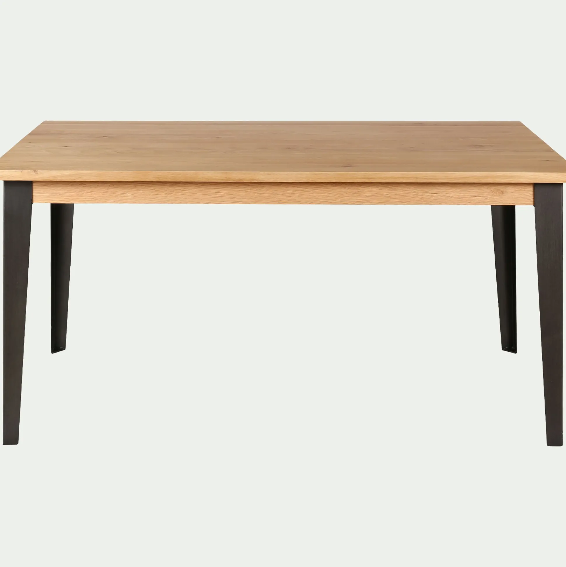 Table de repas rectangulaire en chêne et acier - bois clair (10 places)