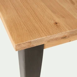 Table de repas rectangulaire en chêne et acier - bois clair (10 places)