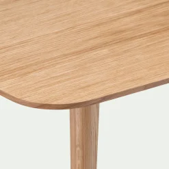 Table de repas rectangulaire en bois de chêne - bois clair (6 places)