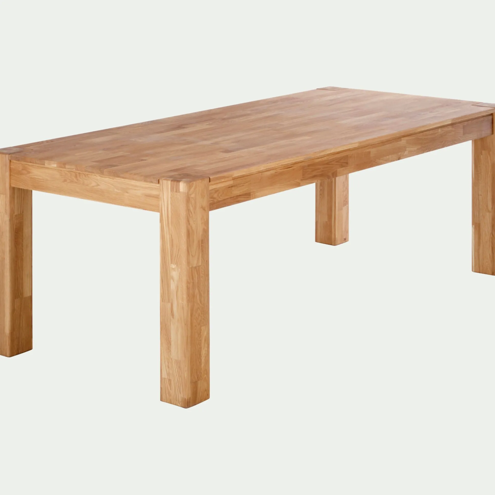 Table de repas rectangulaire en chêne huilé - bois clair (8 places)