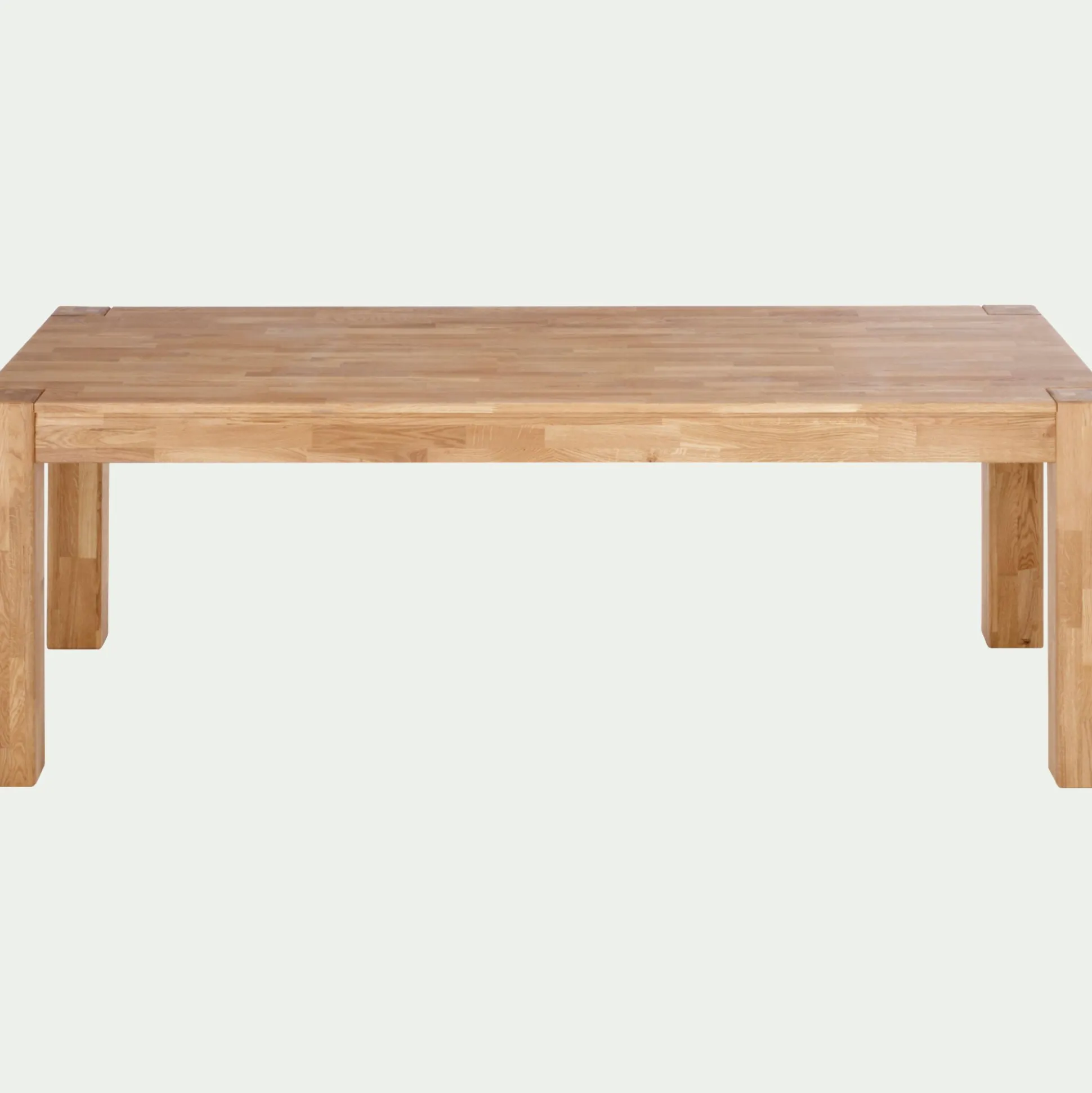 Table de repas rectangulaire en chêne huilé - bois clair (8 places)