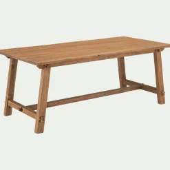 Table de repas rectangulaire en bois de teck - bois clair (8 places)