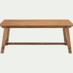 Table de repas rectangulaire en bois de teck - bois clair (8 places)
