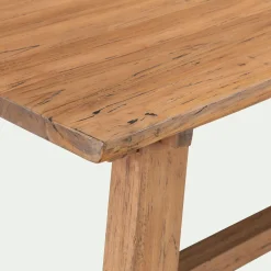 Table de repas rectangulaire en bois de teck - bois clair (8 places)