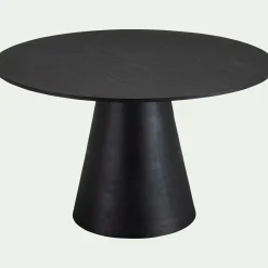 Table de repas ronde en aluminium coulé - noir (6 places)