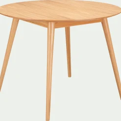 Table de repas ronde en bois de chêne - bois clair (4 places)