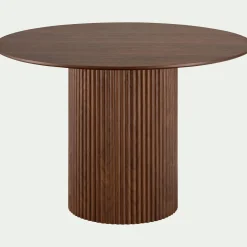 Table de repas ronde en bois - bois foncé (6 places)