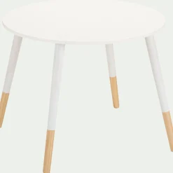 Table enfant en bois D60x47,7cm - blanc