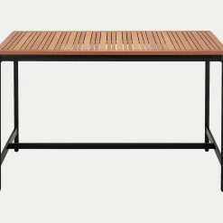Table haute de repas jardin en eucalyptus - bois clair (6 places)