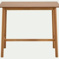 Table haute rectangulaire en chêne et hévéa - bois clair (6 places)