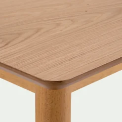 Table haute rectangulaire en chêne et hévéa - bois clair (6 places)