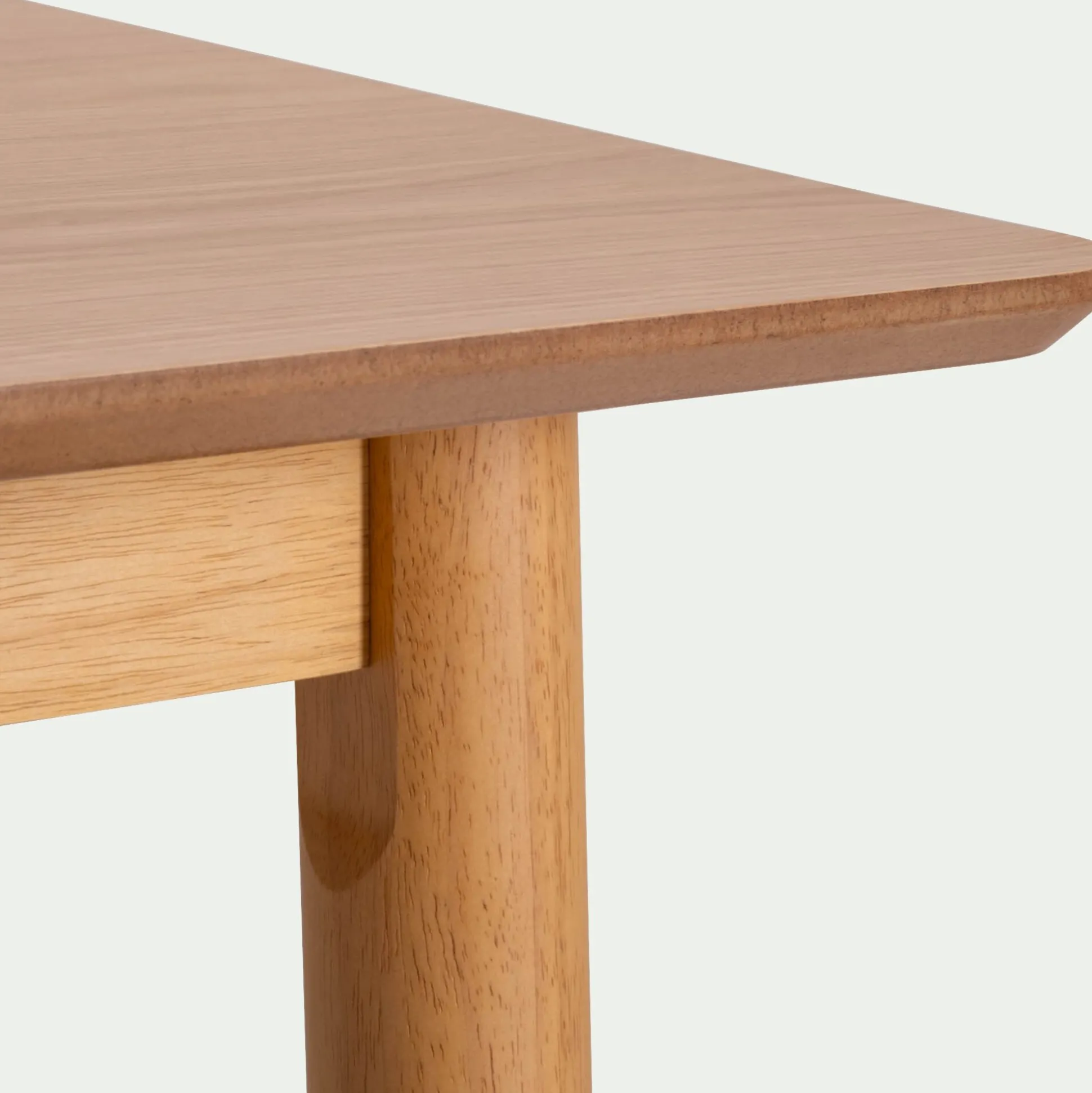 Table haute rectangulaire en chêne et hévéa - bois clair (6 places)