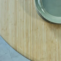 Table ronde en bambou massif - bois clair (6 places)